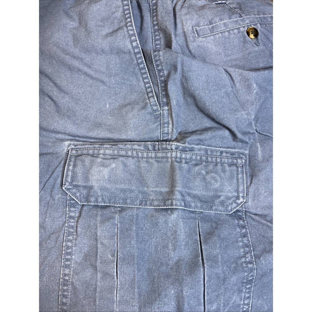 LL Bean Mens 44 Comfort Waist Cargo Shorts Faded Blue Stretch Outdoor Work Trail - Picture 7 of 14